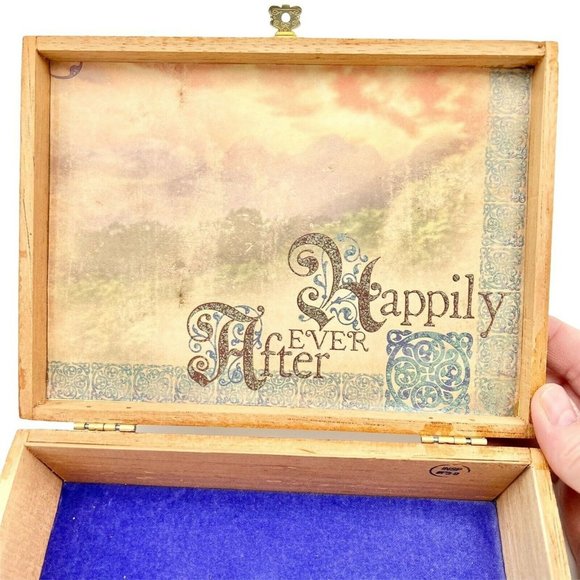 Upcycled Wooden Cigar Box Pixie Happily Ever After Storage Box Treasures - Picture 7 of 10